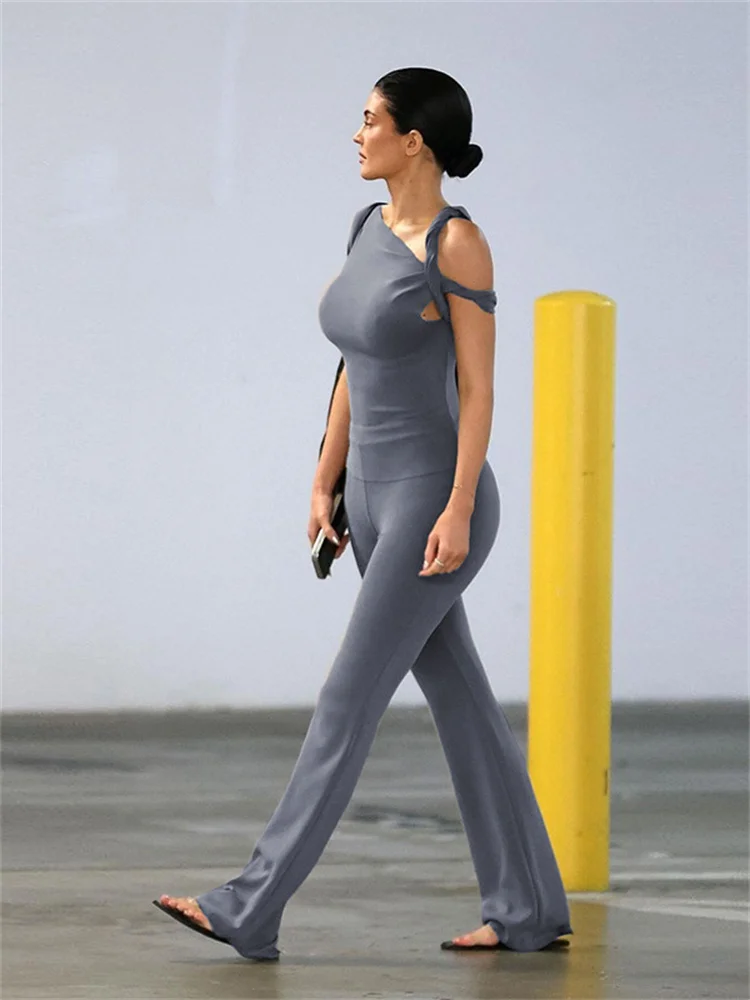 InGrily Stretch Irregular Knot Women 2 Piece Sets Casual Short Sleeve Tank Tops+Flare Pants Matching Outfits Slim Streetwear
InGrily Stretch Irregular Knot Women 2 Piece Sets Casual Short Sleeve Tank Tops+Flare Pants Matching Outfits Slim Streetwear
