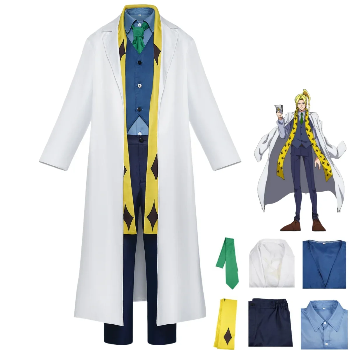 Anime Mashle: Magic and Muscles Leo Granz Cosplay Costume Captain White Long Coat Uniform Shirt Man Carnival Halloween Suit
Anime Mashle: Magic and Muscles Leo Granz Cosplay Costume Captain White Long Coat Uniform Shirt Man Carnival Halloween Suit