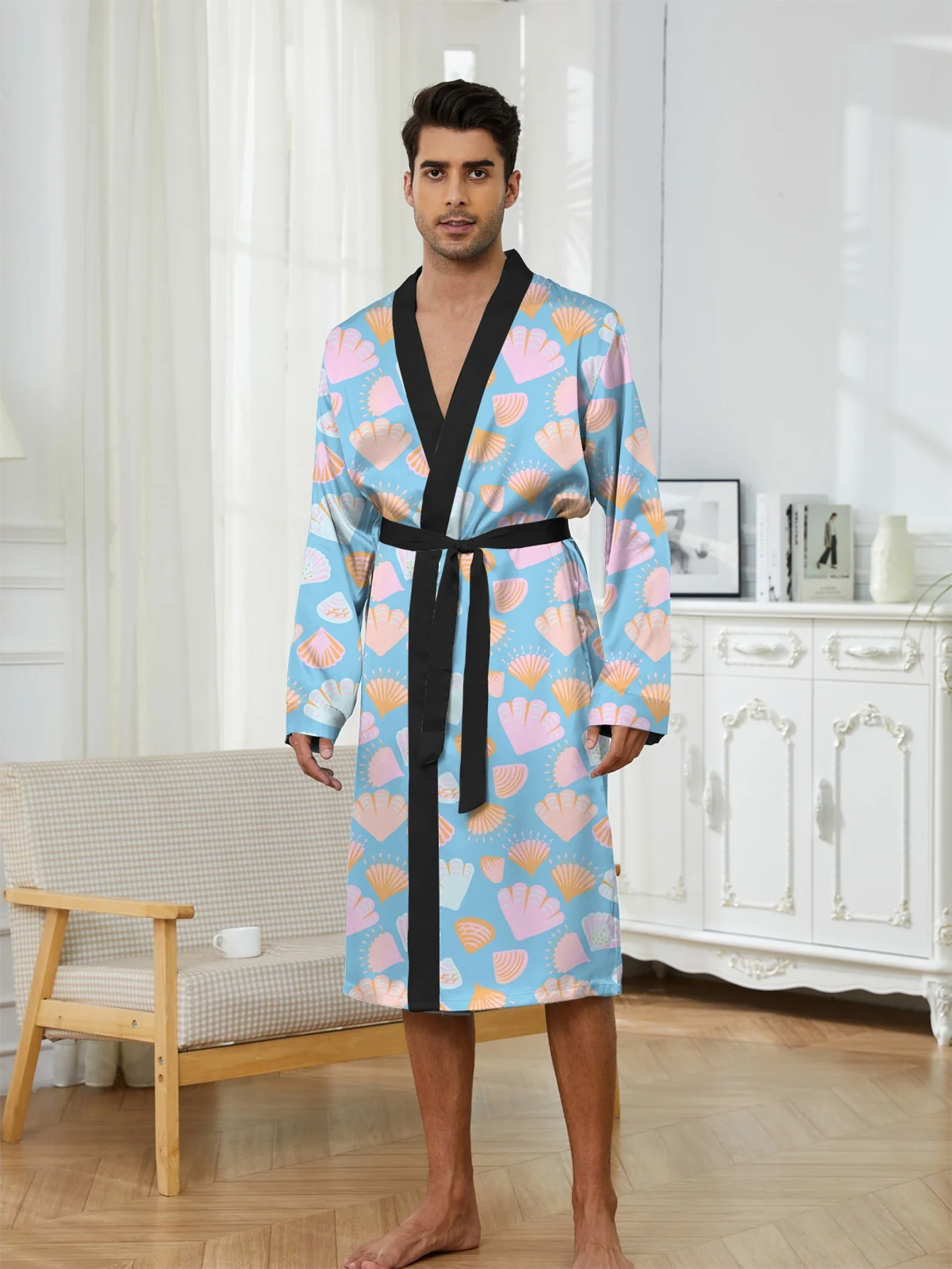 1pc of Men'S Robes for Spring 2026, Featuring a Graphic Design, Made of Polyester, Suitable for Bath And Sleepwear, Quick-Drying
1pc of Men'S Robes for Spring 2026, Featuring a Graphic Design, Made of Polyester, Suitable for Bath And Sleepwear, Quick-Drying