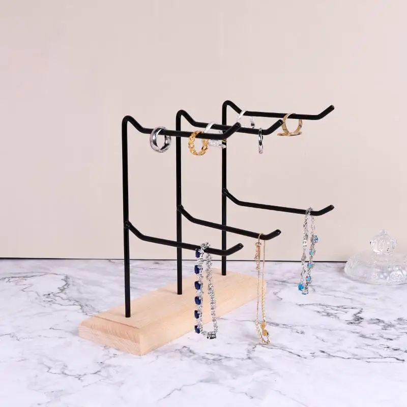 Деревянная металлическая подставка для серег, 2 слоя/3 ряда, подставка для ювелирных изделий, держатель для ожерелья, стойка для ювелирных изделий, черный реквизит, инструмент для демонстрации 
Деревянная металлическая подставка для серег, 2 слоя/3 ряда, подставка для ювелирных изделий, держатель для ожерелья, стойка для ювелирных изделий, черный реквизит, инструмент для демонстрации