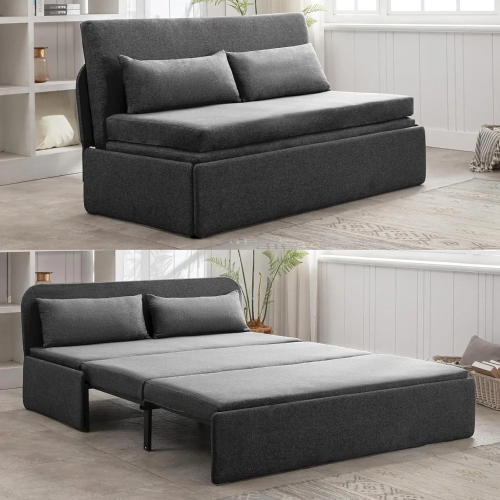 Queen Size Sofa Bed, Pull Out Convertible Sleeper with Cushions & Pillows, Linen Loveseat Couch, Folding Sofa for Compact Spaces
Queen Size Sofa Bed, Pull Out Convertible Sleeper with Cushions & Pillows, Linen Loveseat Couch, Folding Sofa for Compact Spaces