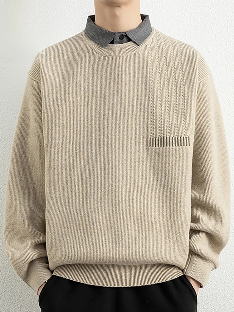 Мужской повседневный вязаный свитер с эффектом двухслойности, весенний тренд, свободный крой, длинный рукав, воротник-поло
Мужской повседневный вязаный свитер с эффектом двухслойности, весенний тренд, свободный крой, длинный рукав, воротник-поло