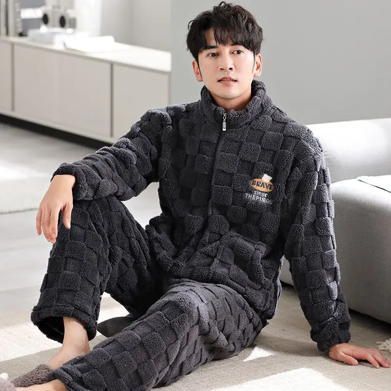 Men's Pajamas Autumn Winter Coral Fleece Thickened and Fleece Winter New Models Can Be Worn Outside High-end Dad Loungewear Suit
Men's Pajamas Autumn Winter Coral Fleece Thickened and Fleece Winter New Models Can Be Worn Outside High-end Dad Loungewear Suit