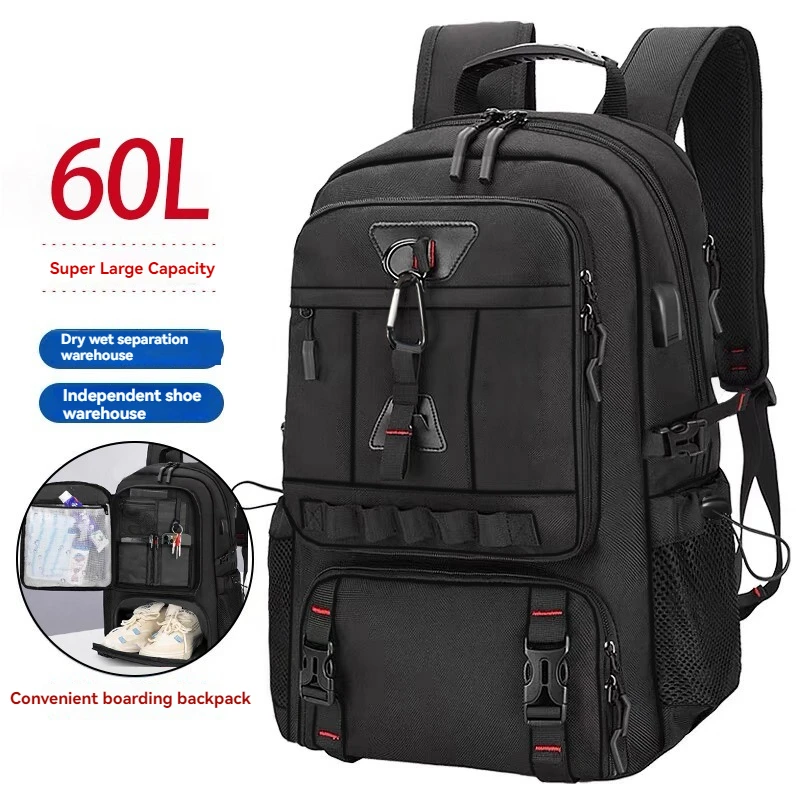 Large capacity 60L expandable travel laptop backpack, men's large business backpack, with shoe compartment, USB charging port
Large capacity 60L expandable travel laptop backpack, men's large business backpack, with shoe compartment, USB charging port