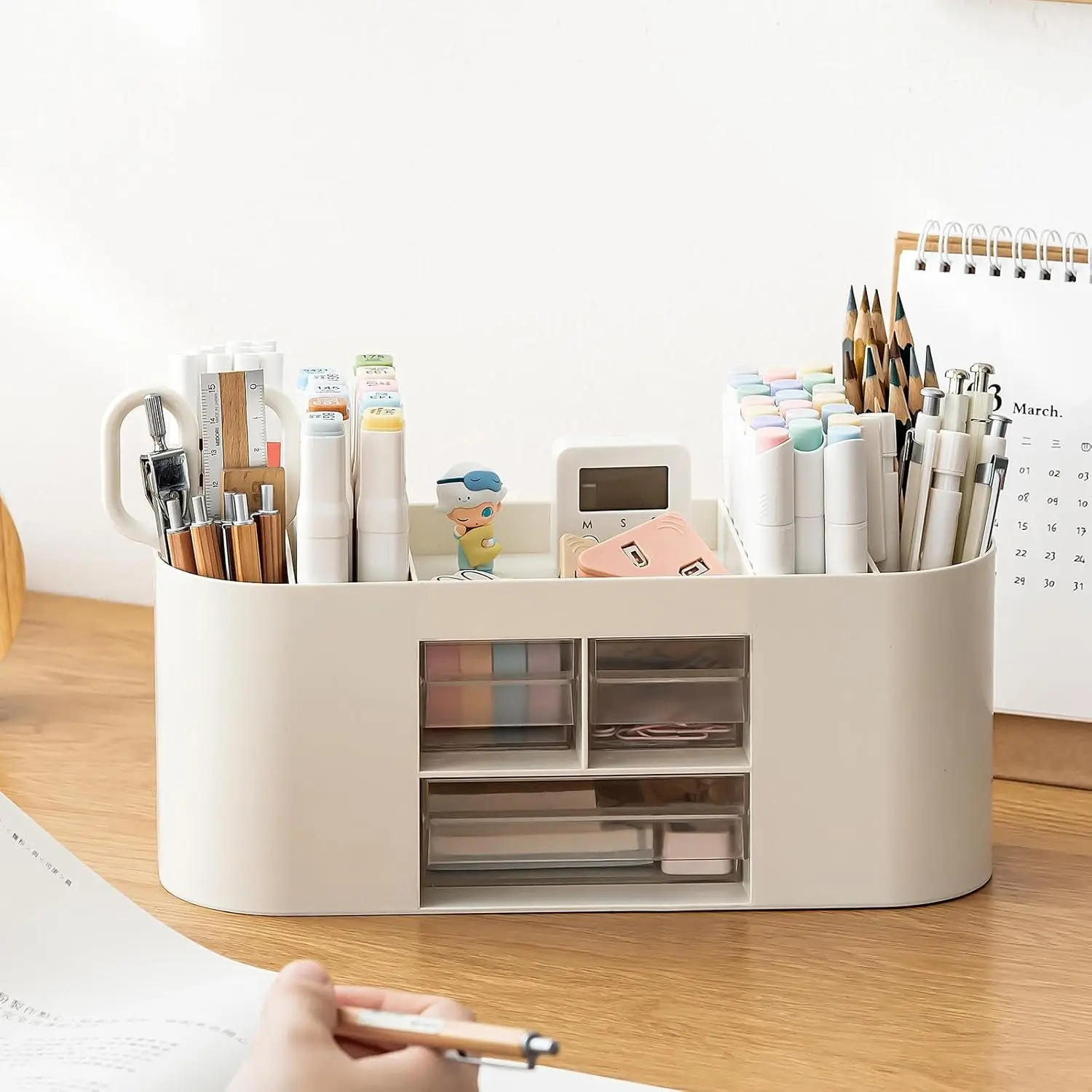 Pencil Pen Holder for Desk with Drawers -All--One Desk Organizer -Perfect Desk Accessories for Office Use -Stylish & Convenient
Pencil Pen Holder for Desk with Drawers -All--One Desk Organizer -Perfect Desk Accessories for Office Use -Stylish & Convenient