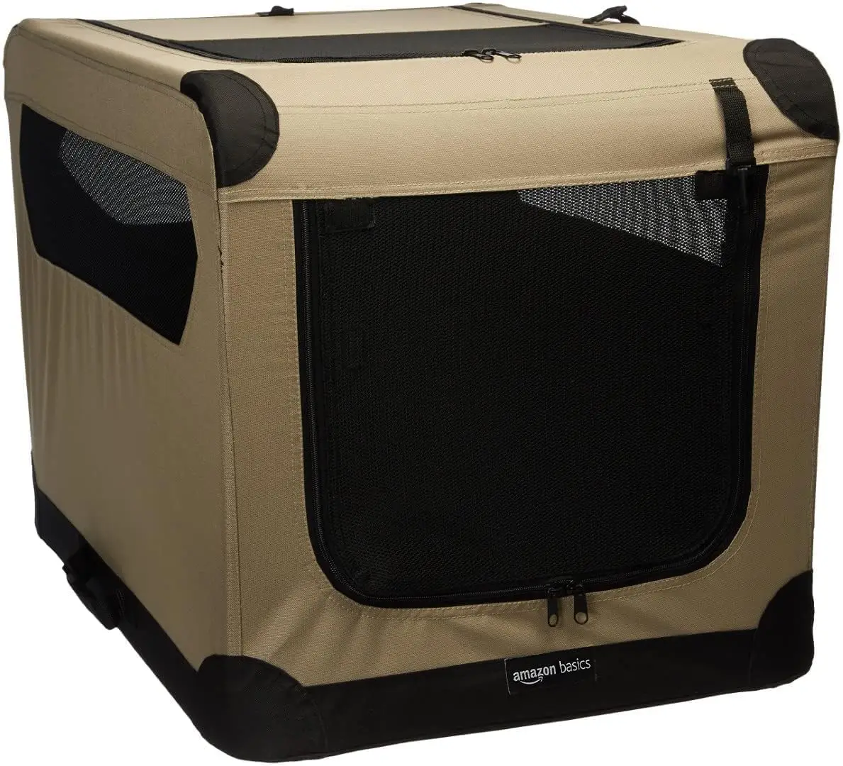 Portable Soft-Sided Dog Travel Crate, Medium Size (30x21x21 Inches), Tan - Easy Fold & Ventilation
Portable Soft-Sided Dog Travel Crate, Medium Size (30x21x21 Inches), Tan - Easy Fold & Ventilation