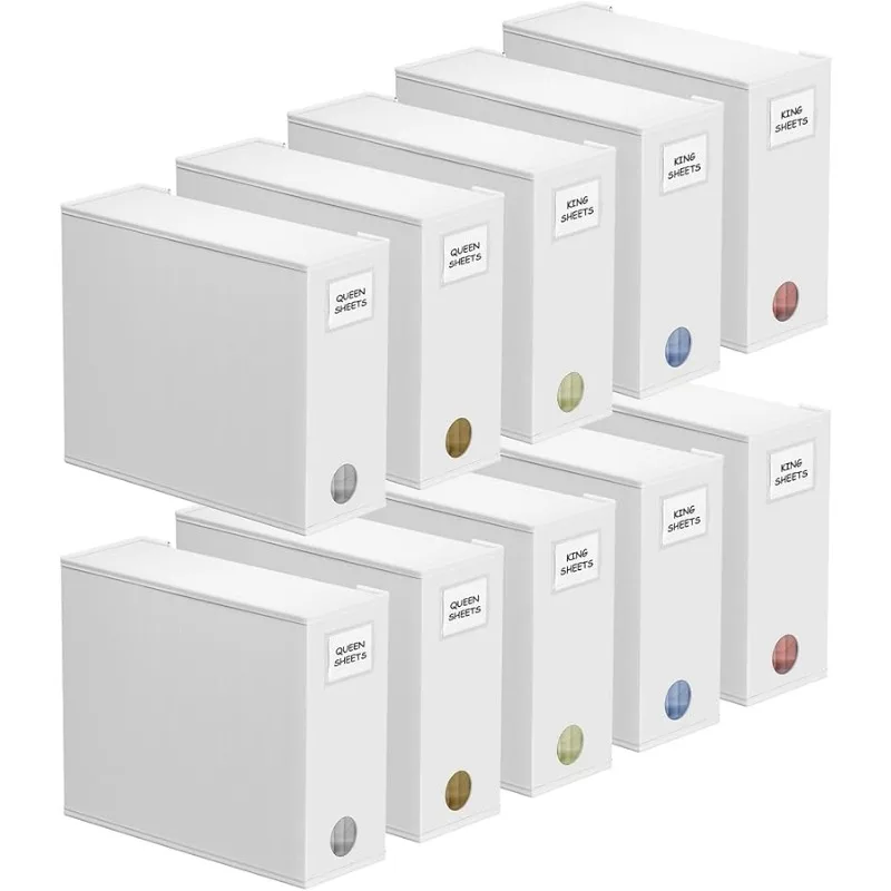 10 Pack Bed Sheet Organizers and Storage, Foldable Sheet Organizer for Linen Closet, Sheets Set Folder Keeper with Window XL (Qu
10 Pack Bed Sheet Organizers and Storage, Foldable Sheet Organizer for Linen Closet, Sheets Set Folder Keeper with Window XL (Qu