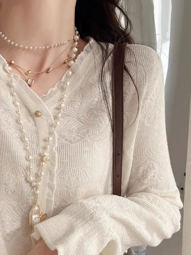 Корейский вязаный открытый кардиган с кружевом, художественный шерстяной топ, уменьшающий возраст, универсальный, для похудения, весенний, для поездок на работу, Fas...
Корейский вязаный открытый кардиган с кружевом, художественный шерстяной топ, уменьшающий возраст, универсальный, для похудения, весенний, для поездок на работу, Fas...