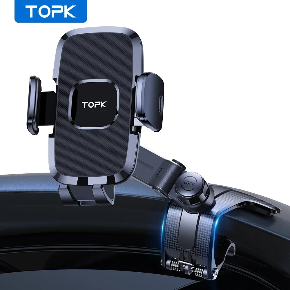TOPK Car Phone Holder Universal Dashboard Clip Mount Mobile Phone Holder Car Phone Mount for All Iphone
TOPK Car Phone Holder Universal Dashboard Clip Mount Mobile Phone Holder Car Phone Mount for All Iphone
