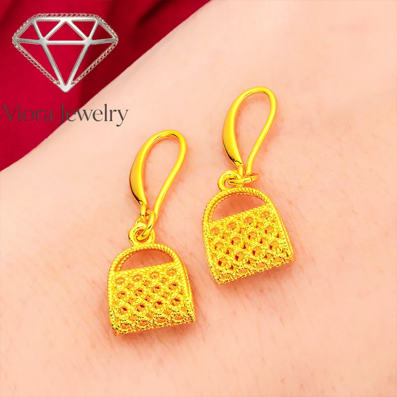 Viora Jewelry Bag Earrings Women's 24K Gold AU999 - Cute mini bag design, 24K/AU999 pure gold, dainty and stylish for women
Viora Jewelry Bag Earrings Women's 24K Gold AU999 - Cute mini bag design, 24K/AU999 pure gold, dainty and stylish for women