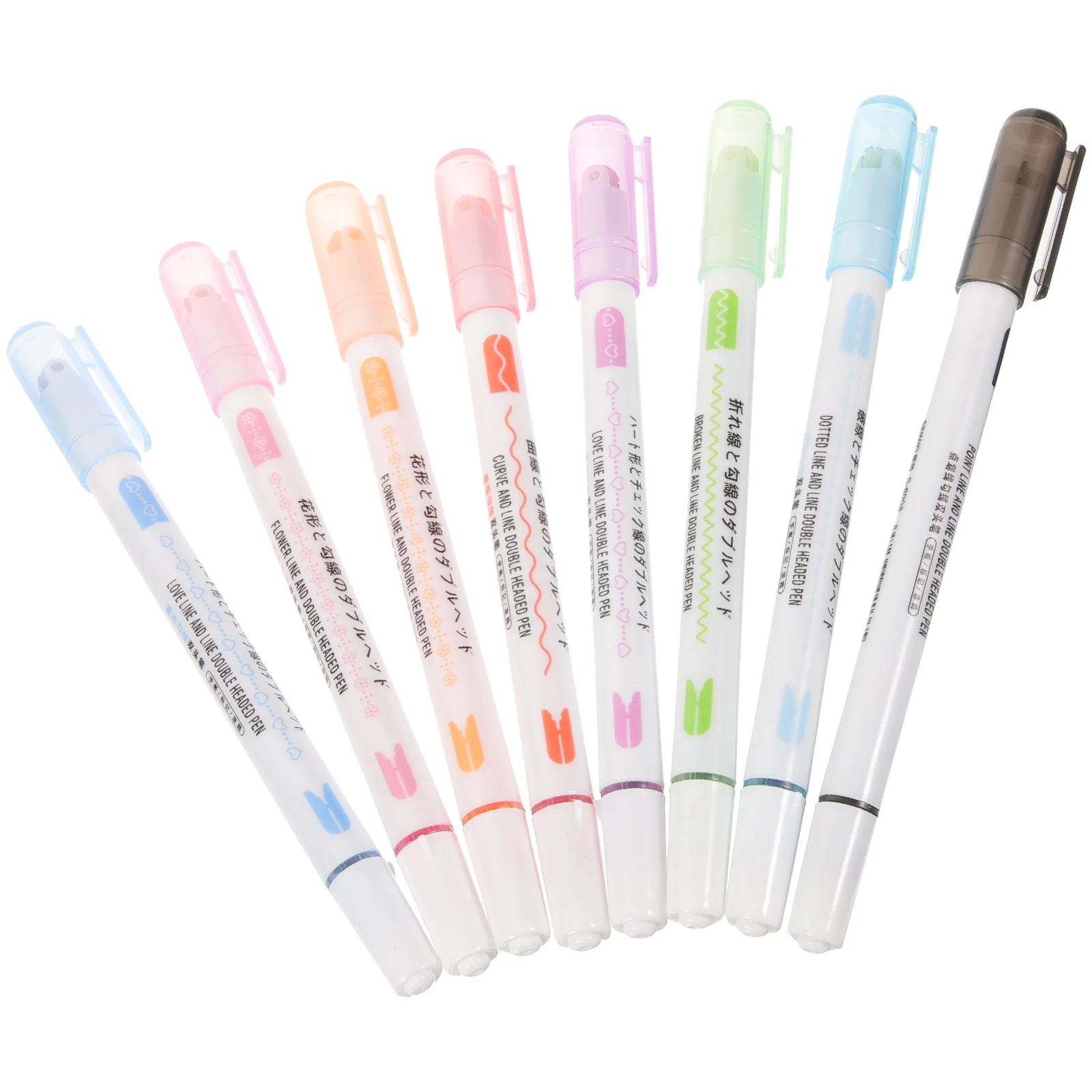 8pcs Double Head Curved Pens Colorful Fine Tip Markers Journal Accessories Wave Pen Scrapbook Creative Supplies
8pcs Double Head Curved Pens Colorful Fine Tip Markers Journal Accessories Wave Pen Scrapbook Creative Supplies