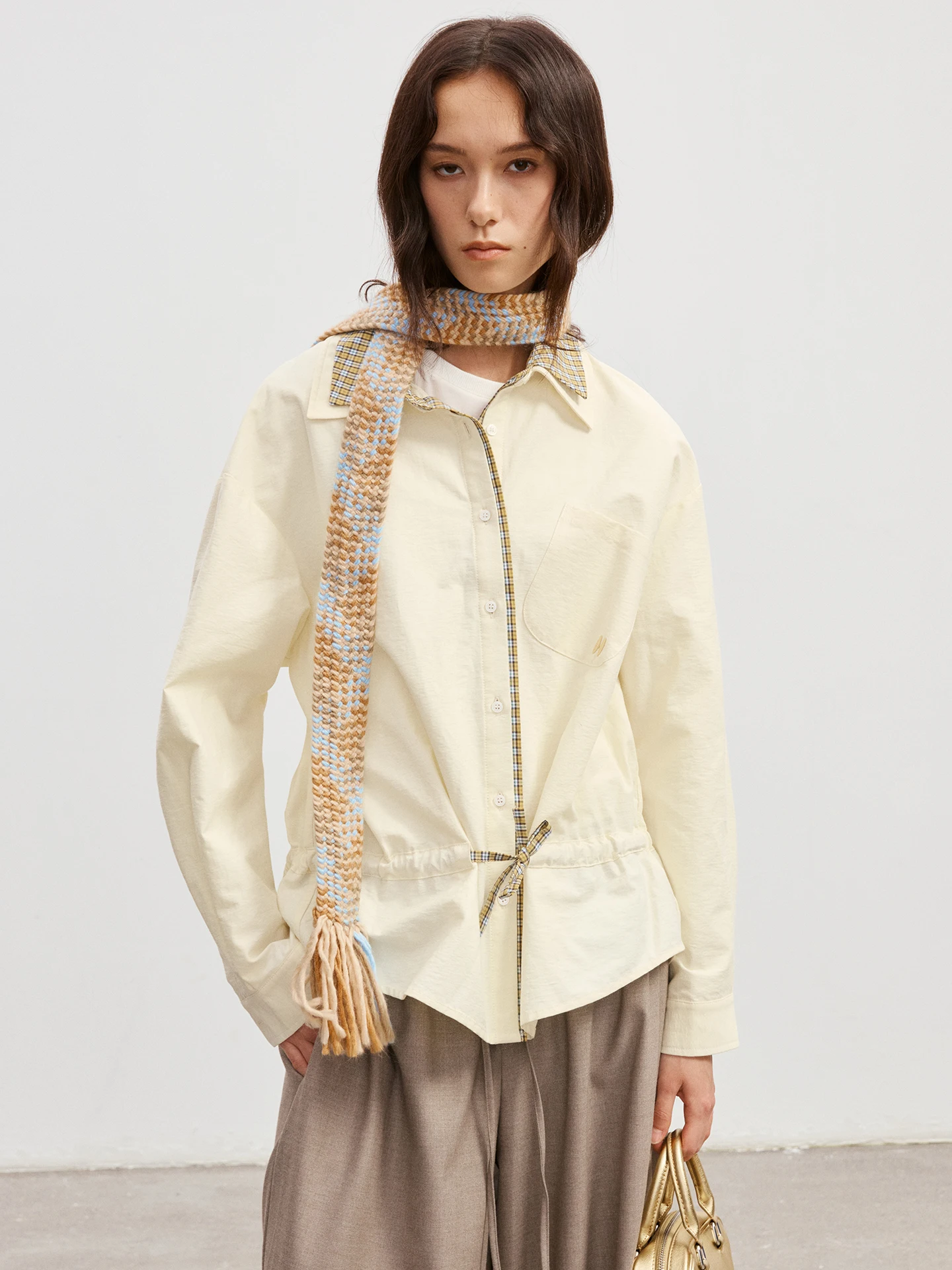 Holl Casual Dstring Double Collar Loose Fit irt Ele Sle Cotton Blend Fabric for Women Autumn Long Sve Button...
Holl Casual Dstring Double Collar Loose Fit irt Ele Sle Cotton Blend Fabric for Women Autumn Long Sve Button...