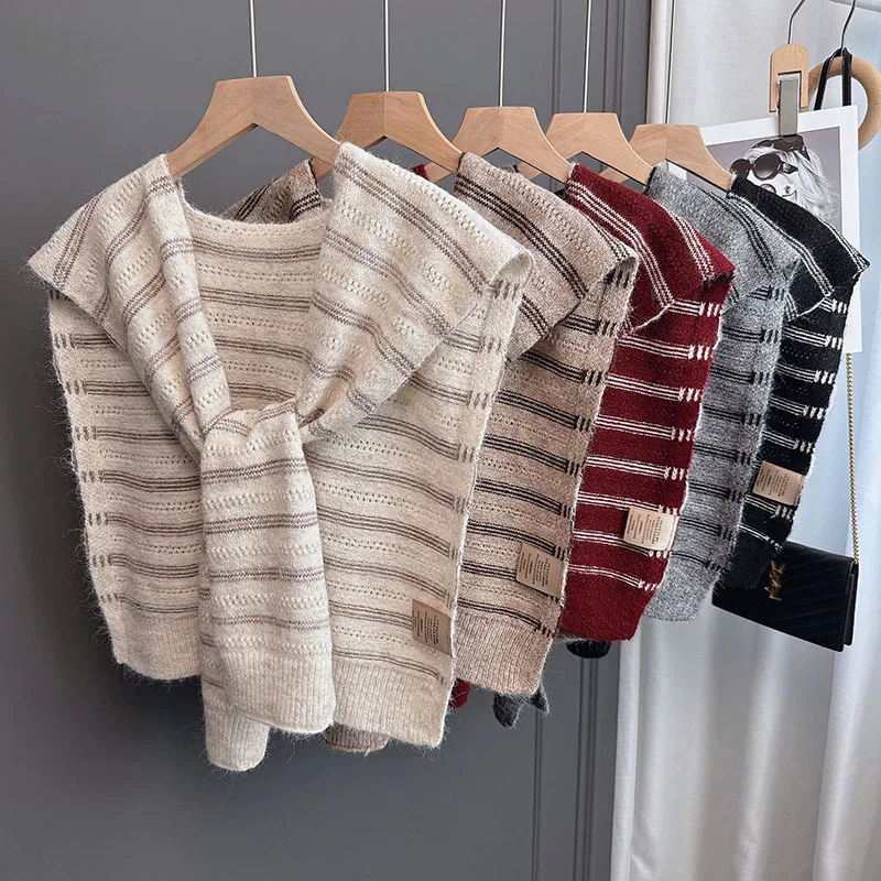 Wool blend striped long-pile knitted shawl women, casual high-quality vintage artistic scarf
Wool blend striped long-pile knitted shawl women, casual high-quality vintage artistic scarf