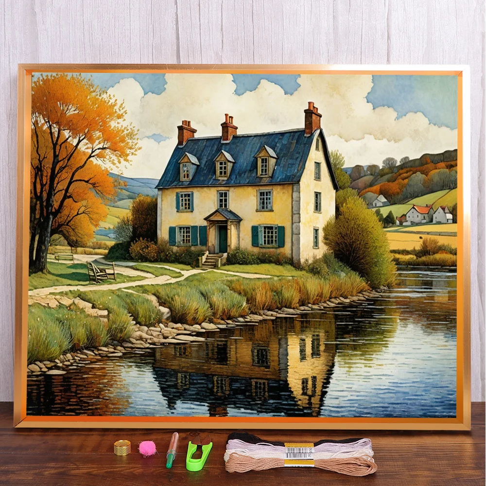 Landscape House By River Pre-Printed 11CT Cross Stitch Embroidery Kit Needlework Painting Knitting Handiwork Sales Needle Floss
Landscape House By River Pre-Printed 11CT Cross Stitch Embroidery Kit Needlework Painting Knitting Handiwork Sales Needle Floss