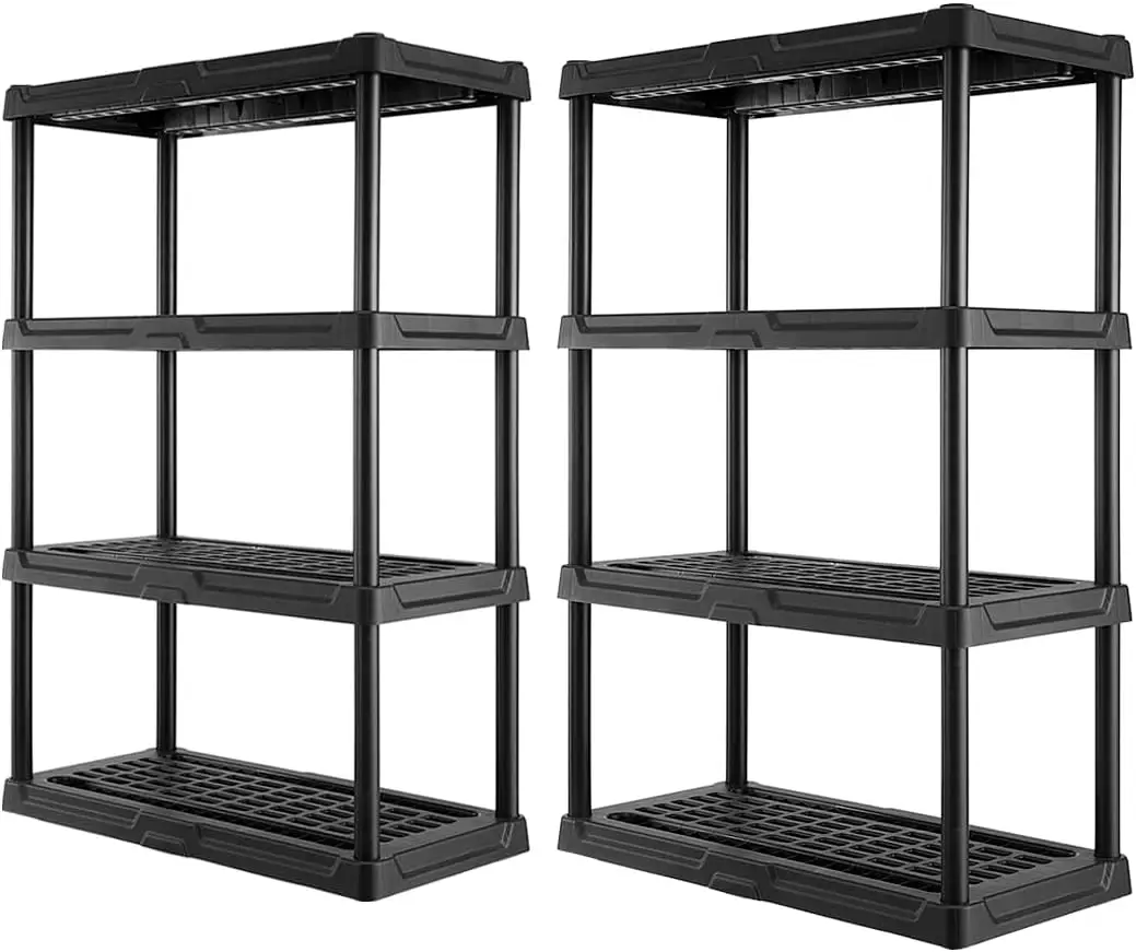 -Tier Heavy Duty Ventilated Storage Shelf, 150 Lbs/Shelf (56”H X 36”W X 18”D), Plastic Shelving Unit (4-Tier 2 Pack)
-Tier Heavy Duty Ventilated Storage Shelf, 150 Lbs/Shelf (56”H X 36”W X 18”D), Plastic Shelving Unit (4-Tier 2 Pack)