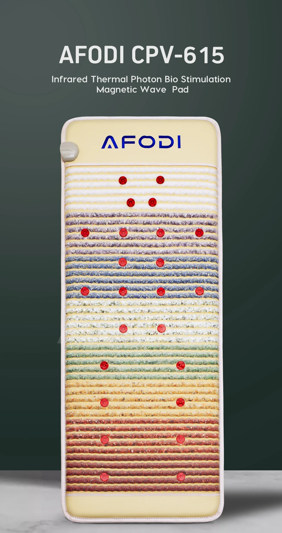 AFODI CPV-615 Чакра Восемь драгоценных камней Радужный коврик Шуман резонанс PEMF Дальний инфракрасный глубокий нагрев Магнитотерапевтический матрас
AFODI CPV-615 Чакра Восемь драгоценных камней Радужный коврик Шуман резонанс PEMF Дальний инфракрасный глубокий нагрев Магнитотерапевтический матрас