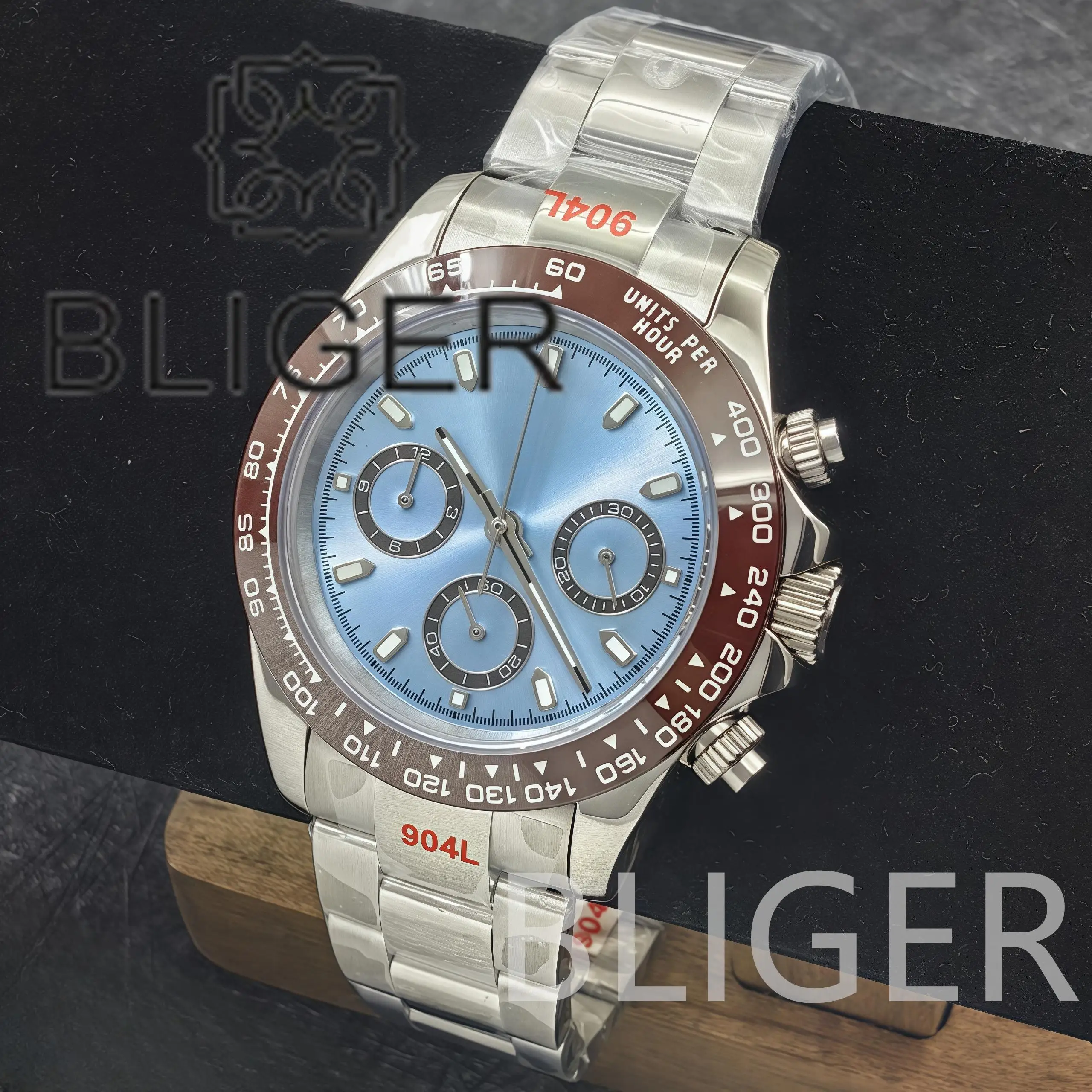 BLIGER 39 мм VK63 кварцевый хронограф модифицированные мужские часы ICE синий циферблат со светящимся коричневым керамическим безелем водонепроницаемый серебряный ремешок
BLIGER 39 мм VK63 кварцевый хронограф модифицированные мужские часы ICE синий циферблат со светящимся коричневым керамическим безелем водонепроницаемый серебряный ремешок