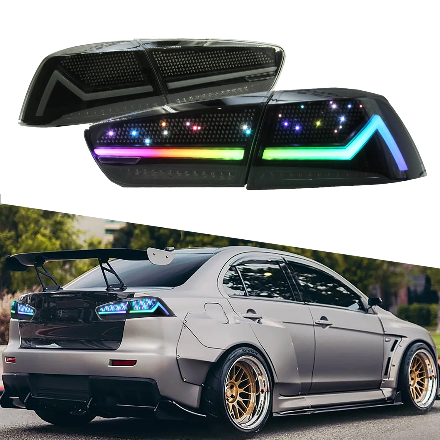 OLED RGB Tail Lights For LANCER EX EVO 2008 - 2018 Modified with Colorful Animation Automobile Taillamp Accessory
OLED RGB Tail Lights For LANCER EX EVO 2008 - 2018 Modified with Colorful Animation Automobile Taillamp Accessory