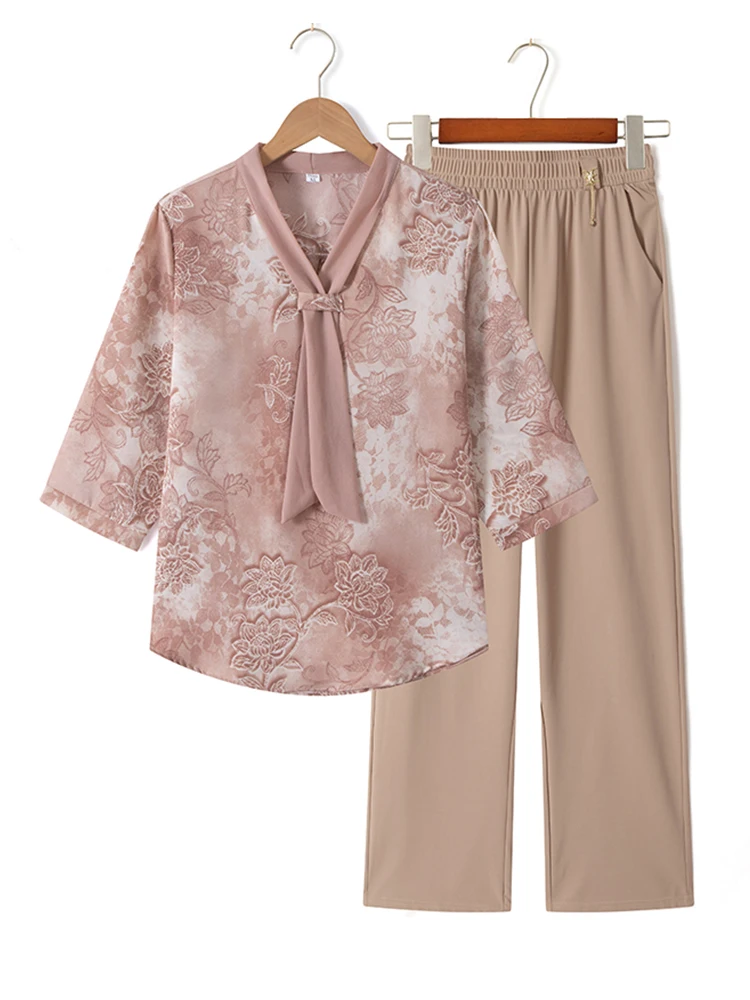 Summer Fashion Mommy Outfit Short Sleeve Shirt And Pants Set for Middle-Aged And Elderly Women Casual Loose Fit Quick Dry Cotton
Summer Fashion Mommy Outfit Short Sleeve Shirt And Pants Set for Middle-Aged And Elderly Women Casual Loose Fit Quick Dry Cotton