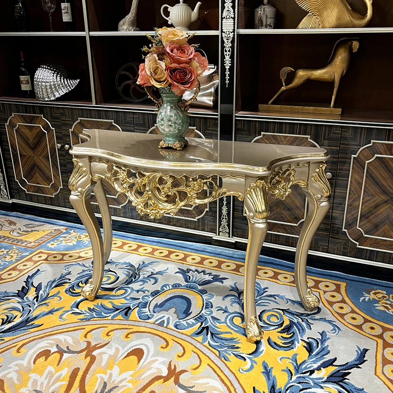 Solid wood entrance table Carved entrance table Living room Champagne entrance table
Solid wood entrance table Carved entrance table Living room Champagne entrance table