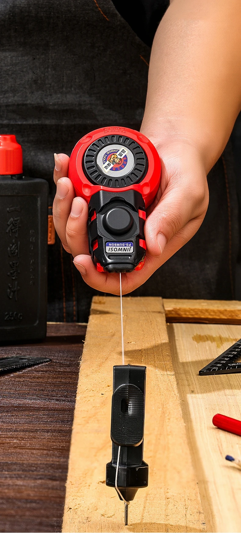 Tool Carpenter Manual Ink Marker Scriber With 50M Chalk Lines Professional Wood Working Scriber Drawing Line Marker
Tool Carpenter Manual Ink Marker Scriber With 50M Chalk Lines Professional Wood Working Scriber Drawing Line Marker