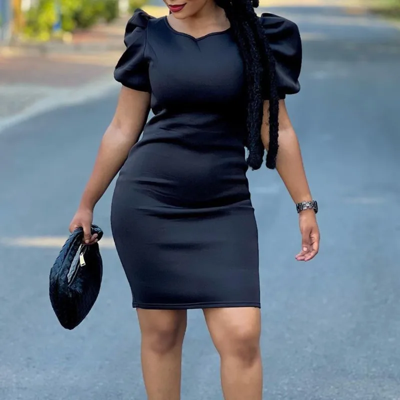 Women's 2024 New Fashion Puff Sleeves Round Neck Wrap Hip Dress Temperament Commuting Female Elegant High Waist Skinny Dresses
Women's 2024 New Fashion Puff Sleeves Round Neck Wrap Hip Dress Temperament Commuting Female Elegant High Waist Skinny Dresses