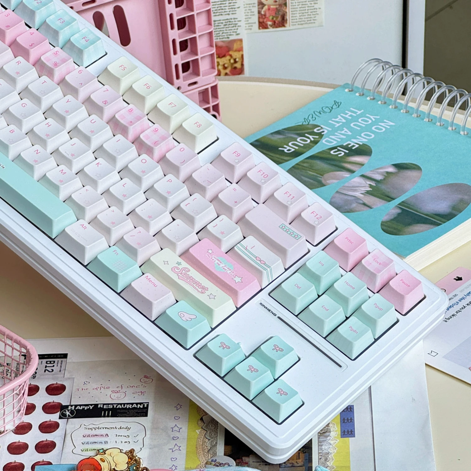 MAIMOOO Cool Summer Keycap Cherry Profile Mint Green and Pink Simple Cute PBT Dye Sub Custom Keycaps for Mechanical Keyboard
MAIMOOO Cool Summer Keycap Cherry Profile Mint Green and Pink Simple Cute PBT Dye Sub Custom Keycaps for Mechanical Keyboard