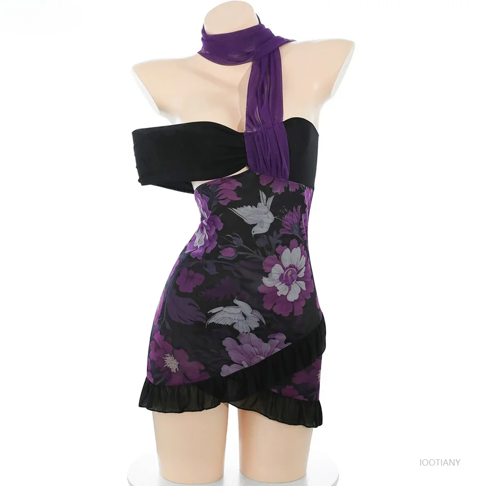 Anime Chinese Hanfu Chipao Dress Role Play Nightdress Women Flower One Shoulder Purple Dress Cheongsam Outfits Cosplay Costume
Anime Chinese Hanfu Chipao Dress Role Play Nightdress Women Flower One Shoulder Purple Dress Cheongsam Outfits Cosplay Costume