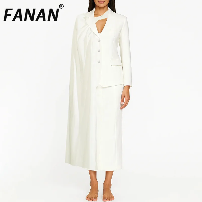 FANAN Women's Elegant 2 Piece Set Scarf Collar Single Breasted Blazers+high Waist A-line Skirts Fashion Suits 2025 Spring New
FANAN Women's Elegant 2 Piece Set Scarf Collar Single Breasted Blazers+high Waist A-line Skirts Fashion Suits 2025 Spring New
