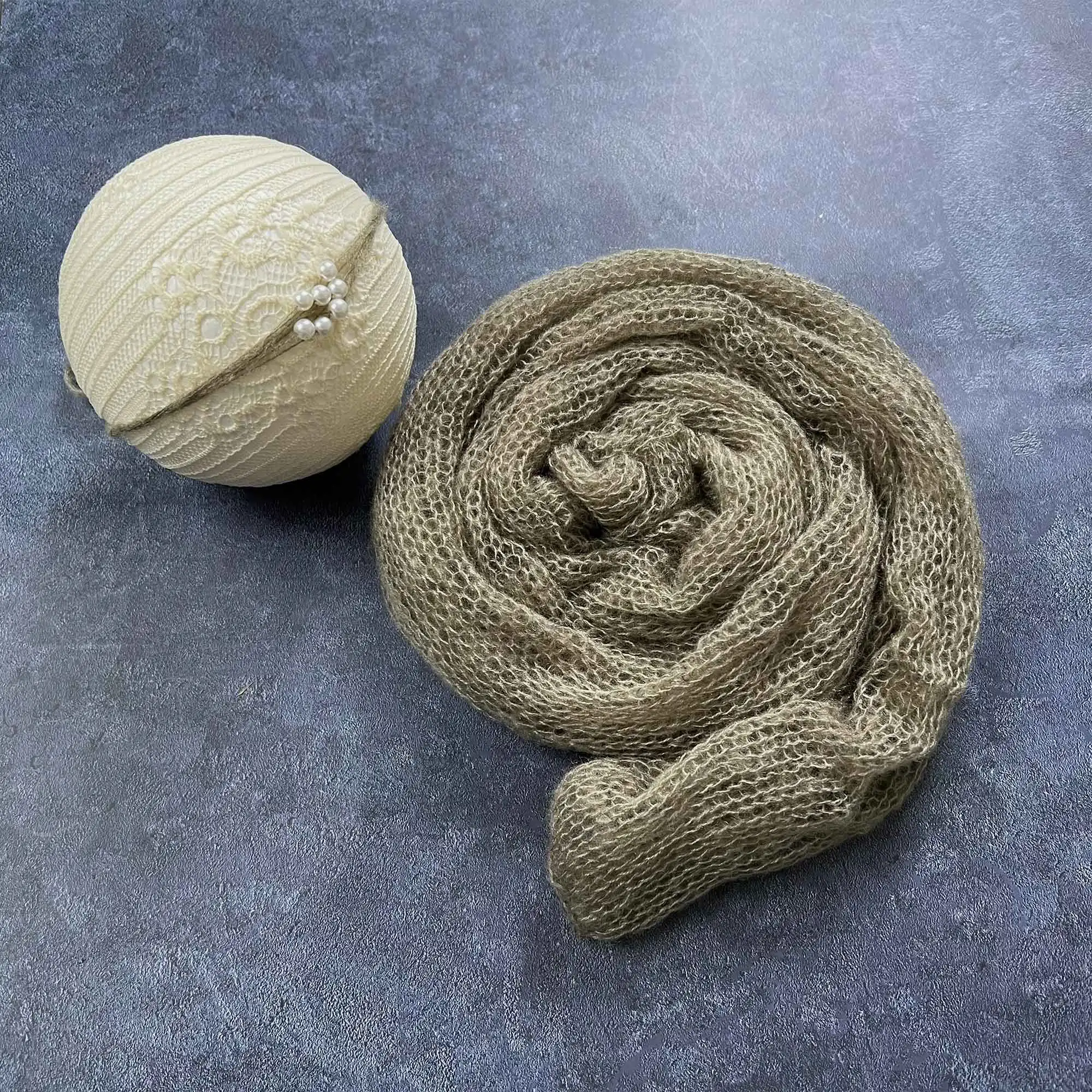 Super Soft Taupe Grey Baby Wrap with Pearl Headband Newborn Photo Prop suit Acrylic 0-1 Year
Super Soft Taupe Grey Baby Wrap with Pearl Headband Newborn Photo Prop suit Acrylic 0-1 Year