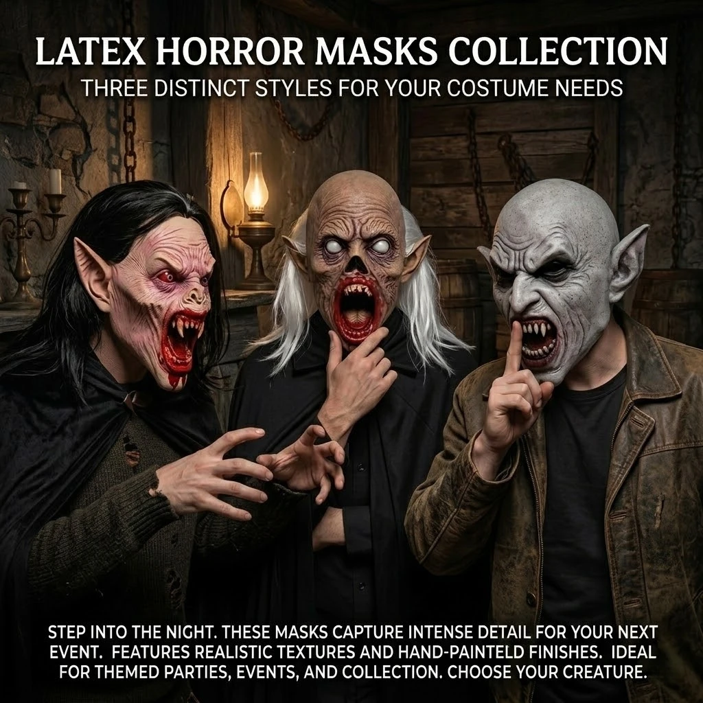 Creepy Latex Vampire Zombie Masks for Adults Scary Halloween Costume Party Cosplay Props Monster Face Cover Dress Up Helmet
Creepy Latex Vampire Zombie Masks for Adults Scary Halloween Costume Party Cosplay Props Monster Face Cover Dress Up Helmet