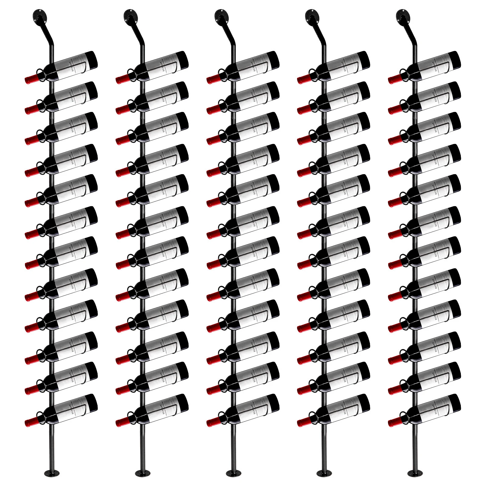 5 Pack Wall Mount Wine Rack for 60 Wine Bottles Metal Storage Rack Wine Bottle Display Holder for Bar Kitchen Cellar Restaurant
5 Pack Wall Mount Wine Rack for 60 Wine Bottles Metal Storage Rack Wine Bottle Display Holder for Bar Kitchen Cellar Restaurant