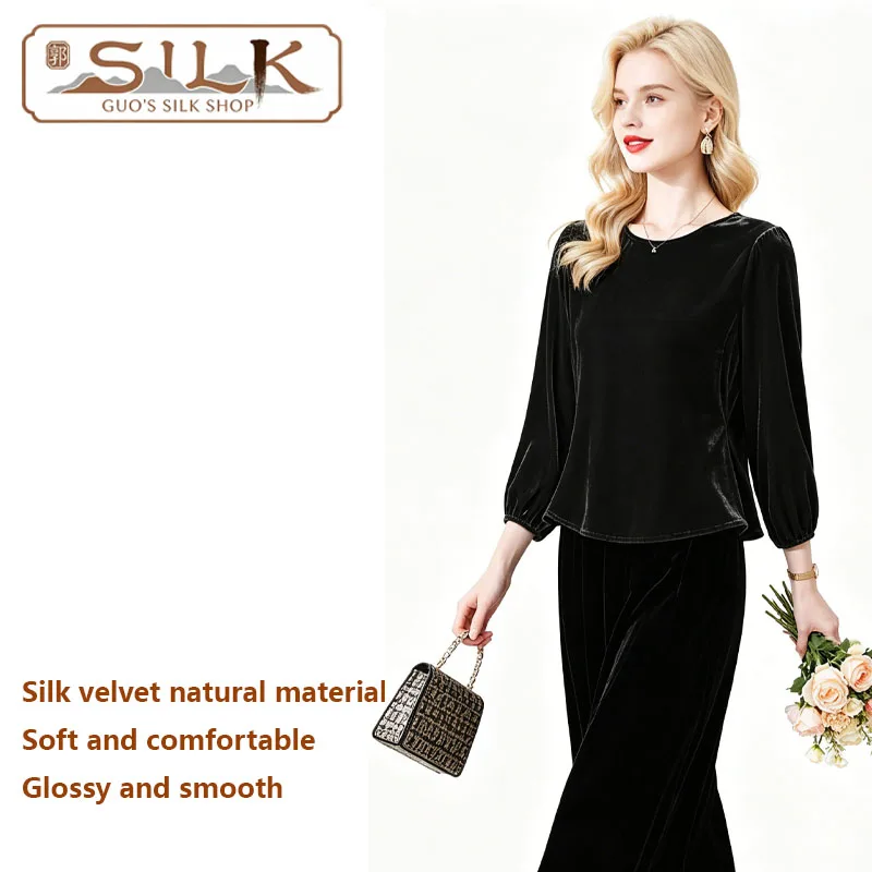 Natural 100% Silk Velvet Women's Loose Round-neck Sweater with Comfortable, Soft Lightweight Style, Simple Elegant Appearance
Natural 100% Silk Velvet Women's Loose Round-neck Sweater with Comfortable, Soft Lightweight Style, Simple Elegant Appearance