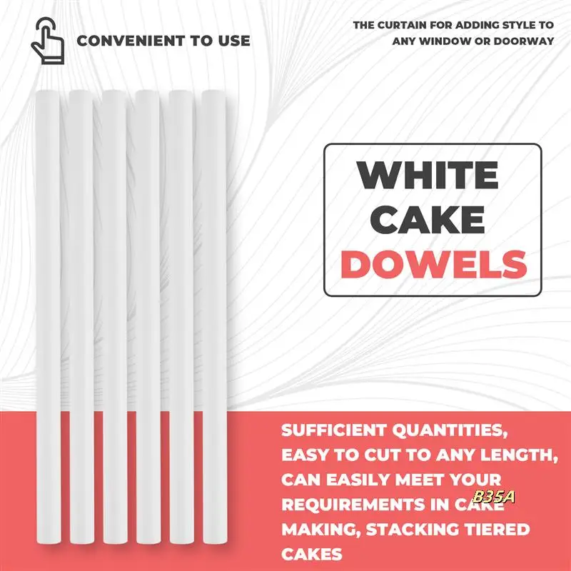 50 PCS Plastic White Cake Dowel Rods For Tiered Cake Construction And Stacking (0.4 Inch Diameter 9.5 Inch Length)
50 PCS Plastic White Cake Dowel Rods For Tiered Cake Construction And Stacking (0.4 Inch Diameter 9.5 Inch Length)