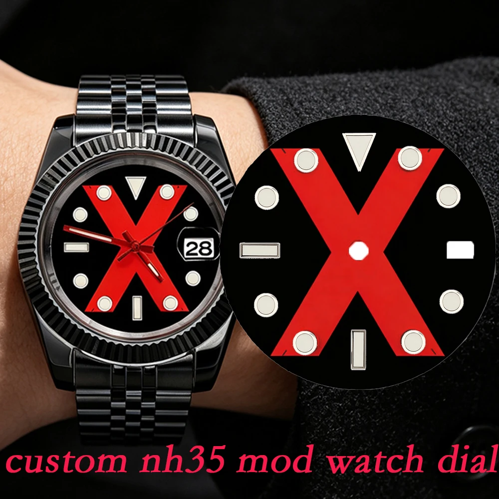 Alphabet dial NH35 dial 28.5mm custom luminous lumen sterile dial suitable for NH35/36 movement men's watch accessories watch
Alphabet dial NH35 dial 28.5mm custom luminous lumen sterile dial suitable for NH35/36 movement men's watch accessories watch 