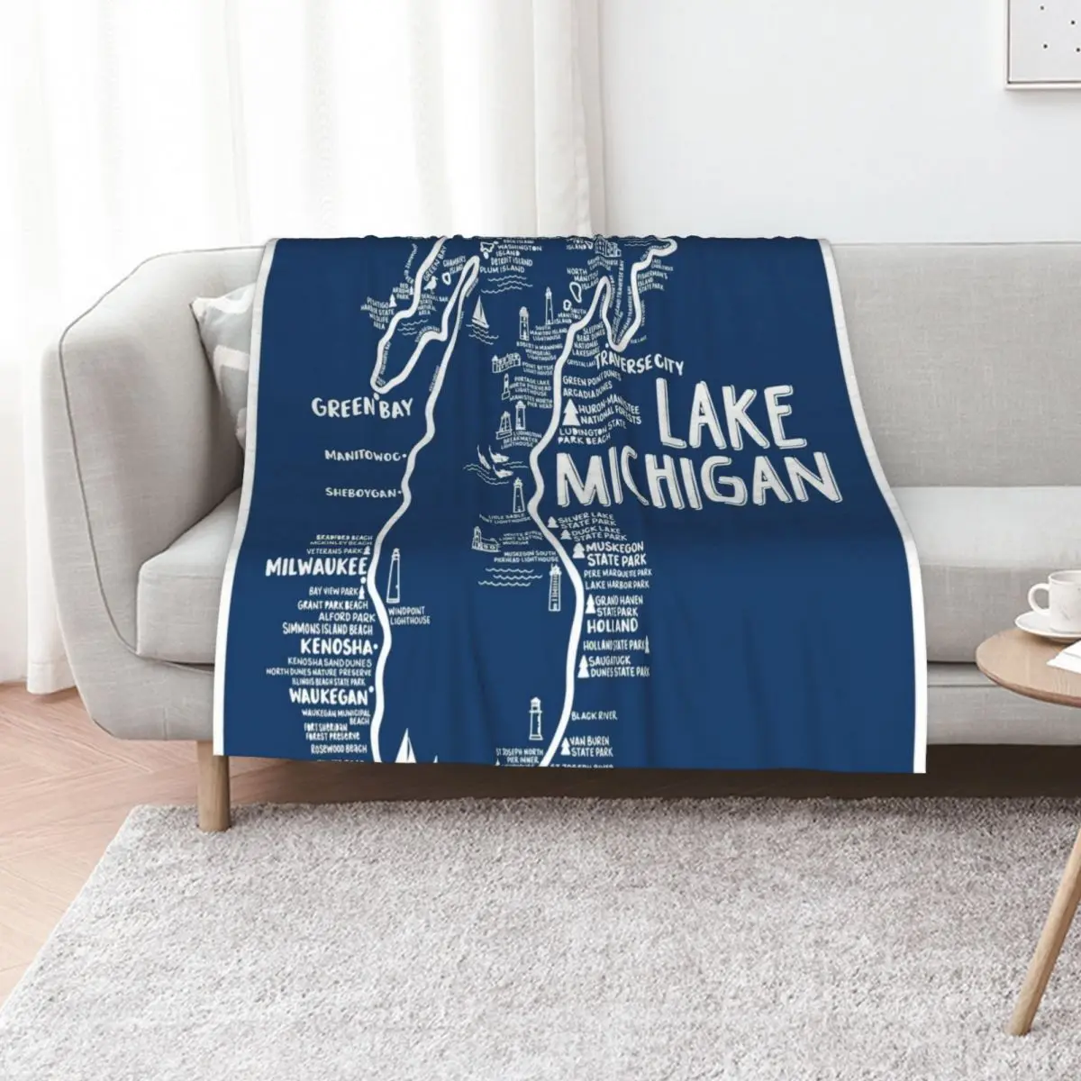 Lake Michigan Map Throw Blanket Custom Comforter Plaid on the sofa Soft Big Blankets
Lake Michigan Map Throw Blanket Custom Comforter Plaid on the sofa Soft Big Blankets