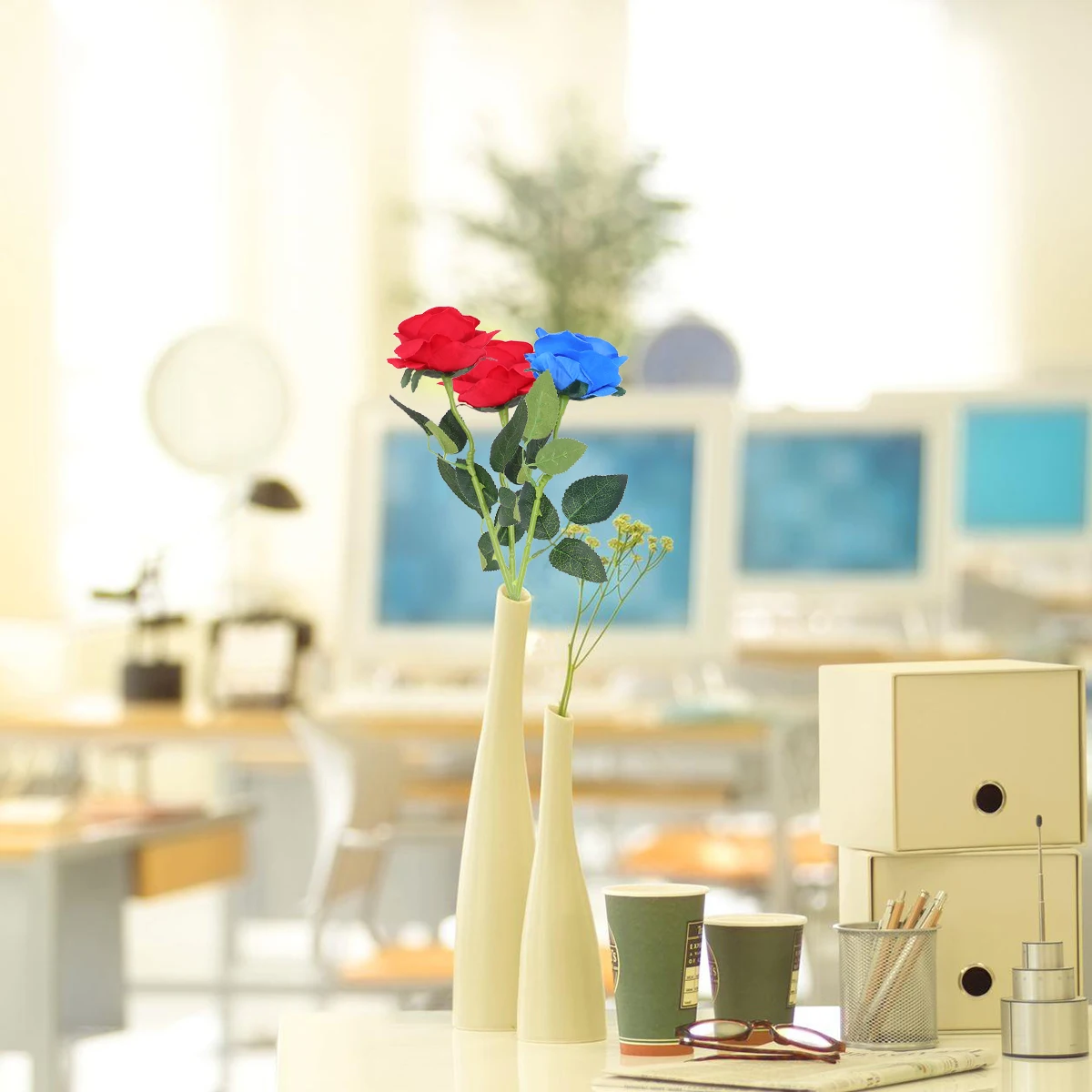 6 Pcs Decoration Artificial Bouquet Simulation Rose Decorate Fake Flowers Silky Red 
6 Pcs Decoration Artificial Bouquet Simulation Rose Decorate Fake Flowers Silky Red