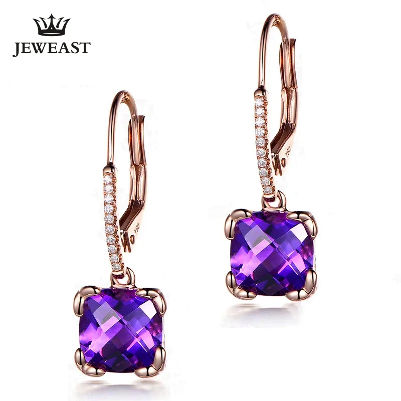 Natural amethyst 18K Pure Gold Earring Real AU 750 Solid Gold Earrings Diamond Trendy Fine Jewelry Hot Sell New 2025
Natural amethyst 18K Pure Gold Earring Real AU 750 Solid Gold Earrings Diamond Trendy Fine Jewelry Hot Sell New 2025