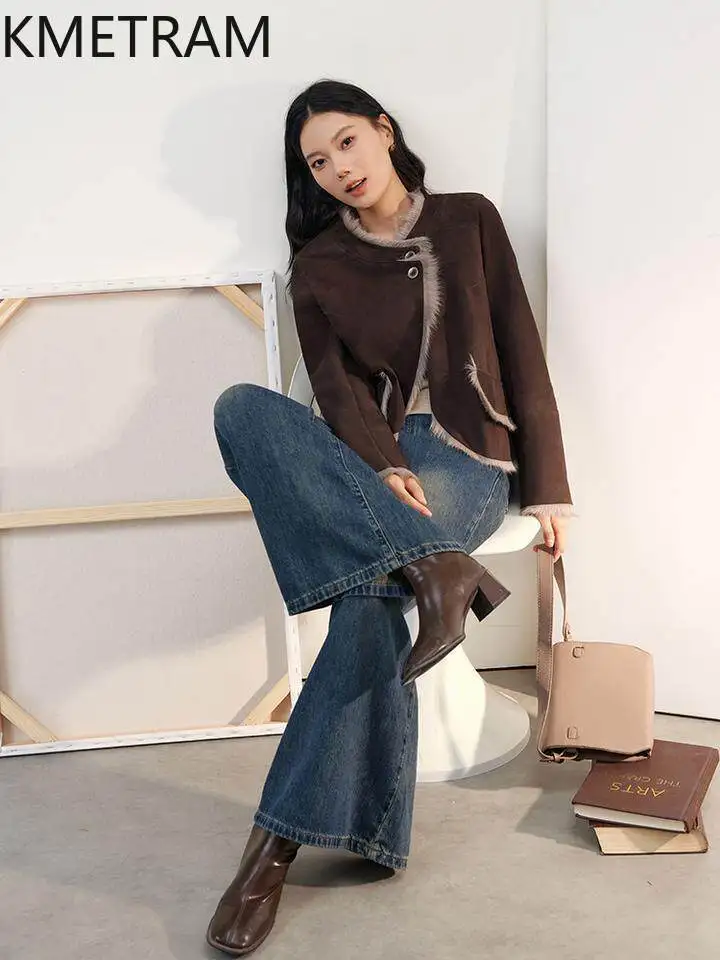 KMETRAM Natural Tuscany Wool Sheepskin Coats Women Short Slim Jacket 57cm Premium Winter Real Fur Coat Woman Clothing 2026 шуба
KMETRAM Natural Tuscany Wool Sheepskin Coats Women Short Slim Jacket 57cm Premium Winter Real Fur Coat Woman Clothing 2026 шуба