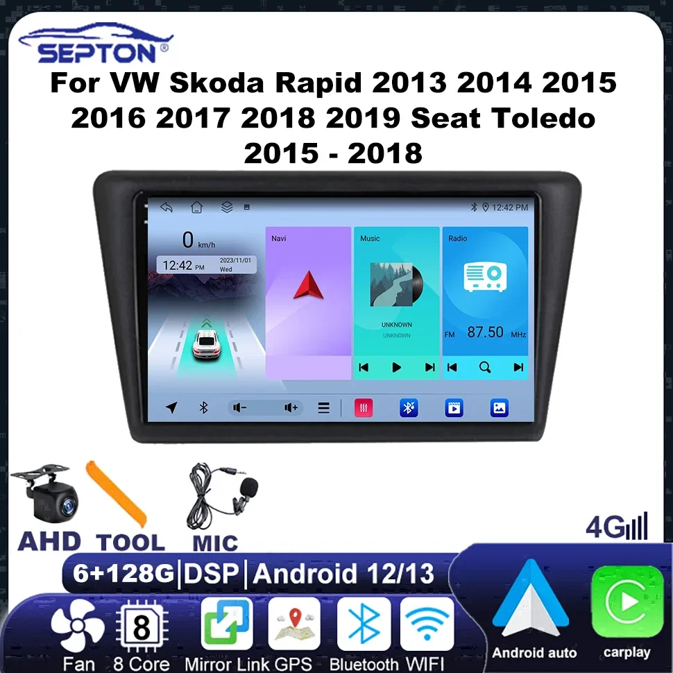 Автомобильное радио SEPTON для VW Skoda Rapid 2013 2014 2015 2016 2017 2018 2019 Seat Toledo 2015-2018 Мультимедийное автомобильное аудио Android Auto
Автомобильное радио SEPTON для VW Skoda Rapid 2013 2014 2015 2016 2017 2018 2019 Seat Toledo 2015-2018 Мультимедийное автомобильное аудио Android Auto