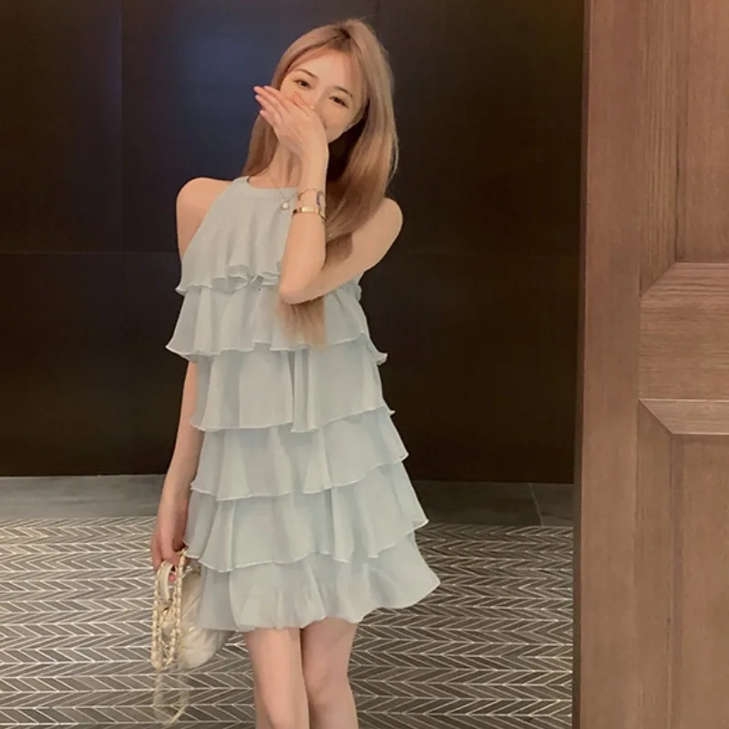 Sweet Summer Beach Vacation Shoulder Bared Sleeveless Neckline Gown Elegant High Waist Cake Skirt Style And Beautiful
Sweet Summer Beach Vacation Shoulder Bared Sleeveless Neckline Gown Elegant High Waist Cake Skirt Style And Beautiful