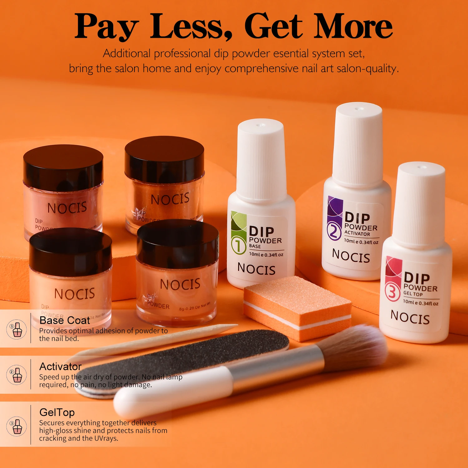 NOCIS Dip Powder Nail Kit, Brown Beige 4 Colors Nail Dip Powder Kit Starter Set for Beginners with Dipping Powder Liquid Set
NOCIS Dip Powder Nail Kit, Brown Beige 4 Colors Nail Dip Powder Kit Starter Set for Beginners with Dipping Powder Liquid Set