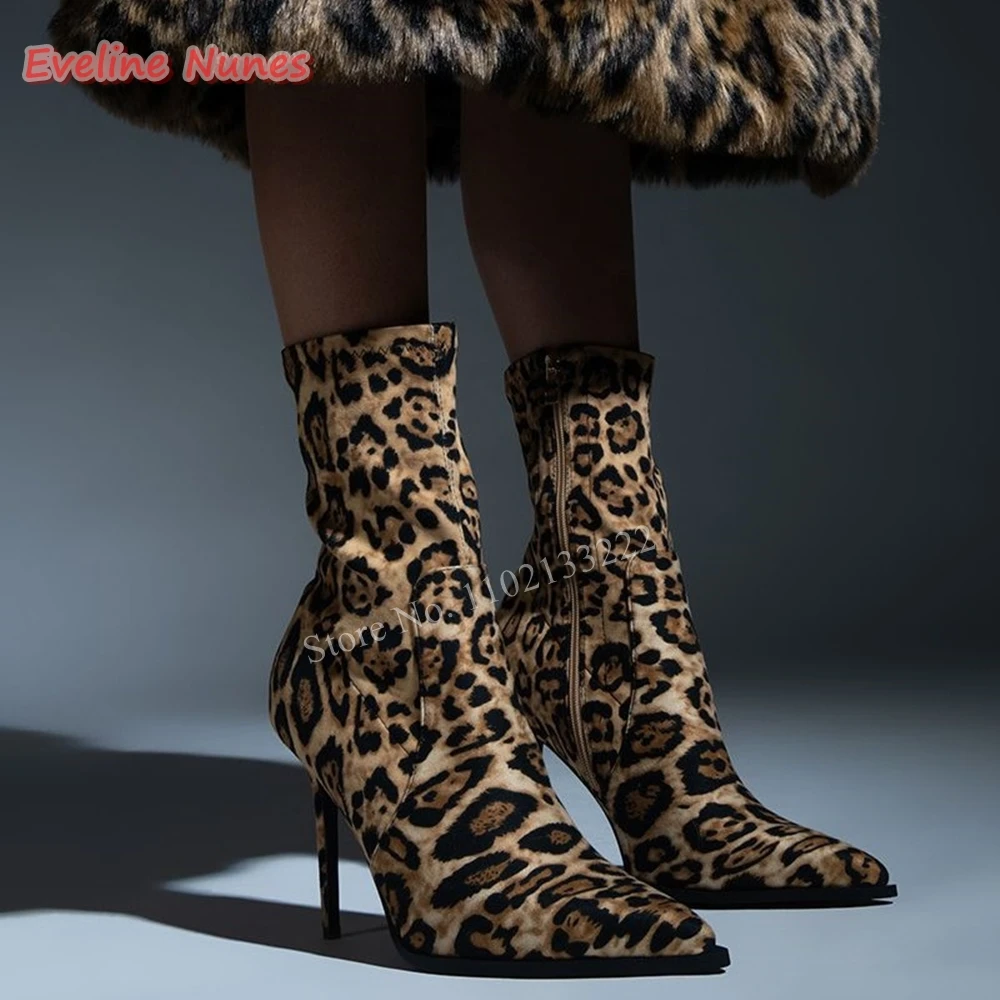 Leopard Print Luxury Ankle Boots Women's Mixed Colors Thin High Heel Side Zipper Fashion Show Party Custom Stiletto Shoes
Leopard Print Luxury Ankle Boots Women's Mixed Colors Thin High Heel Side Zipper Fashion Show Party Custom Stiletto Shoes