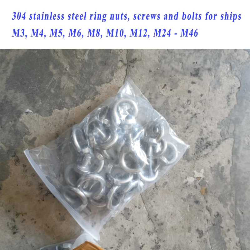 304 Stainless Steel Lifting Eye Nut,Ring Bolts for Marine,M3 M4 M5 M6-M46 Threaded Eye Nut Lifting Screw Stainless Steel eyeMut
304 Stainless Steel Lifting Eye Nut,Ring Bolts for Marine,M3 M4 M5 M6-M46 Threaded Eye Nut Lifting Screw Stainless Steel eyeMut