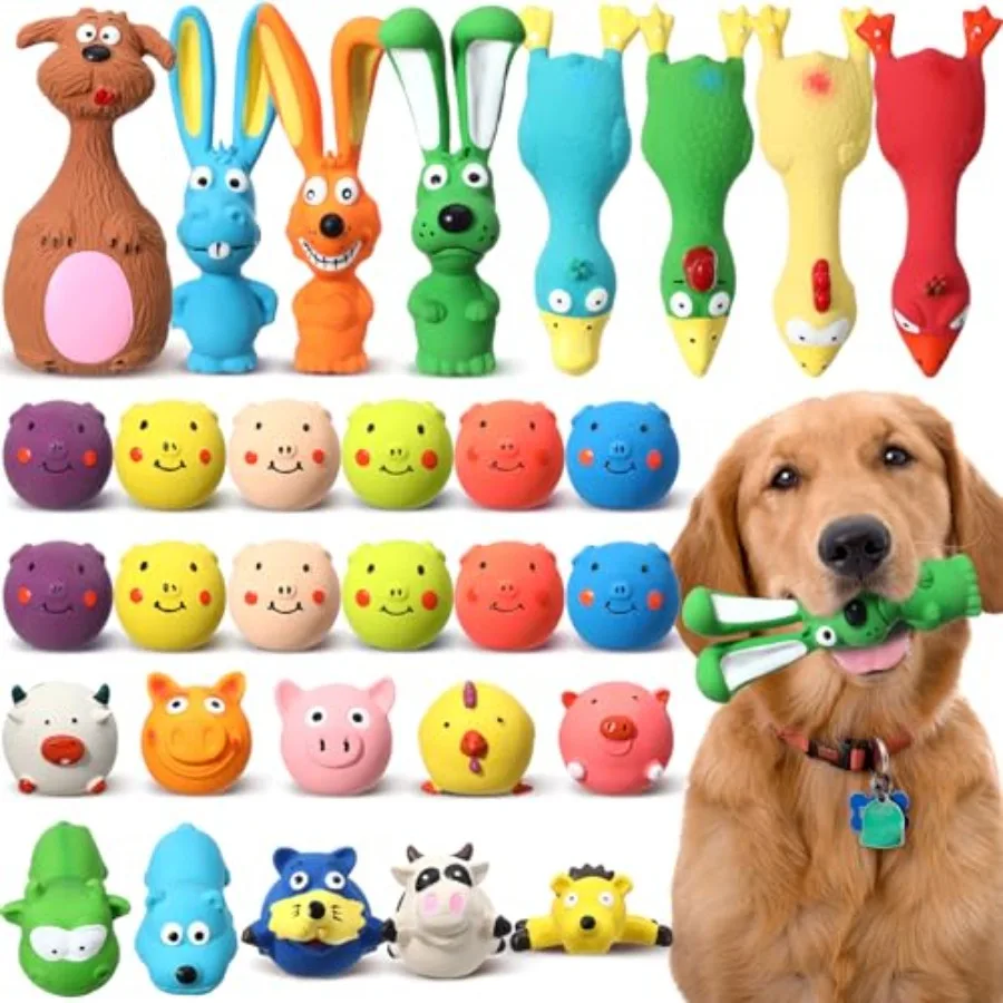 30 Pcs Latex Squeaky Dog Toys Soft Rubber Dog Chew Toy Animal Standing Stick Puppy Fetch Interactive Play Assorted Accessories
30 Pcs Latex Squeaky Dog Toys Soft Rubber Dog Chew Toy Animal Standing Stick Puppy Fetch Interactive Play Assorted Accessories