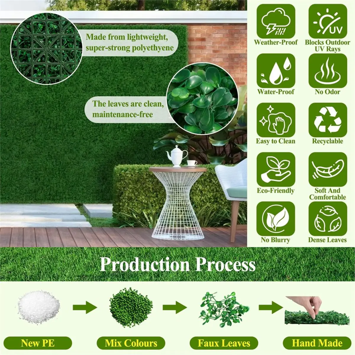 bestbest 25Pcs Artificial Grass Wall Panels 10" X 10" Greenery Backdrop UV-Protected for Decor Wedding Garden Fence Decorations
bestbest 25Pcs Artificial Grass Wall Panels 10" X 10" Greenery Backdrop UV-Protected for Decor Wedding Garden Fence Decorations