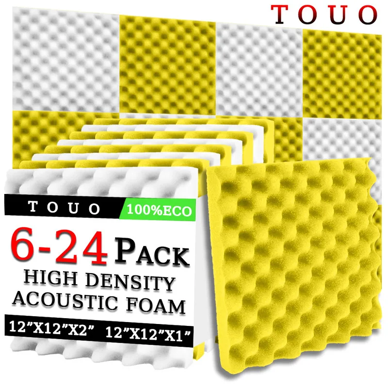 TOUO 6/12/24pcs Egg Trough Acoustic Foam Studio Sound Proof Foam High Density Sound Proofing Padding Wall Soundproofing
TOUO 6/12/24pcs Egg Trough Acoustic Foam Studio Sound Proof Foam High Density Sound Proofing Padding Wall Soundproofing