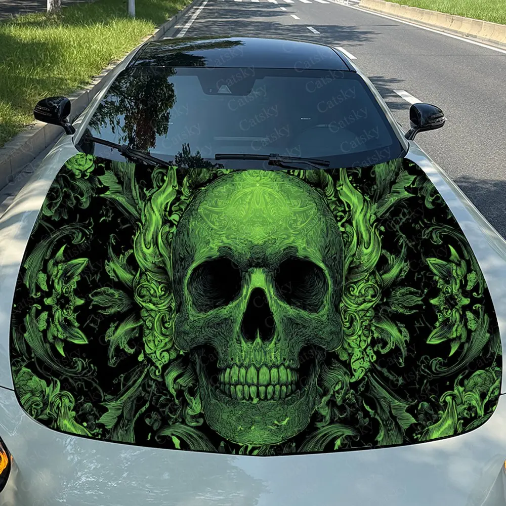 Car Decal Skull with Green Ornamental Floral Element Artistic Fusion in Bold Gothic Design, Creating a Bold and Striking Visual
Car Decal Skull with Green Ornamental Floral Element Artistic Fusion in Bold Gothic Design, Creating a Bold and Striking Visual