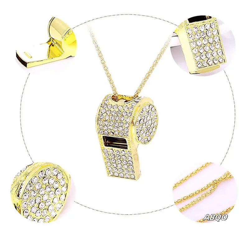 2X Whistle, Metal Crystal Rhinestone Whistle, Shining Whistle With Keychain For Referees, Coaches, Teachers
2X Whistle, Metal Crystal Rhinestone Whistle, Shining Whistle With Keychain For Referees, Coaches, Teachers