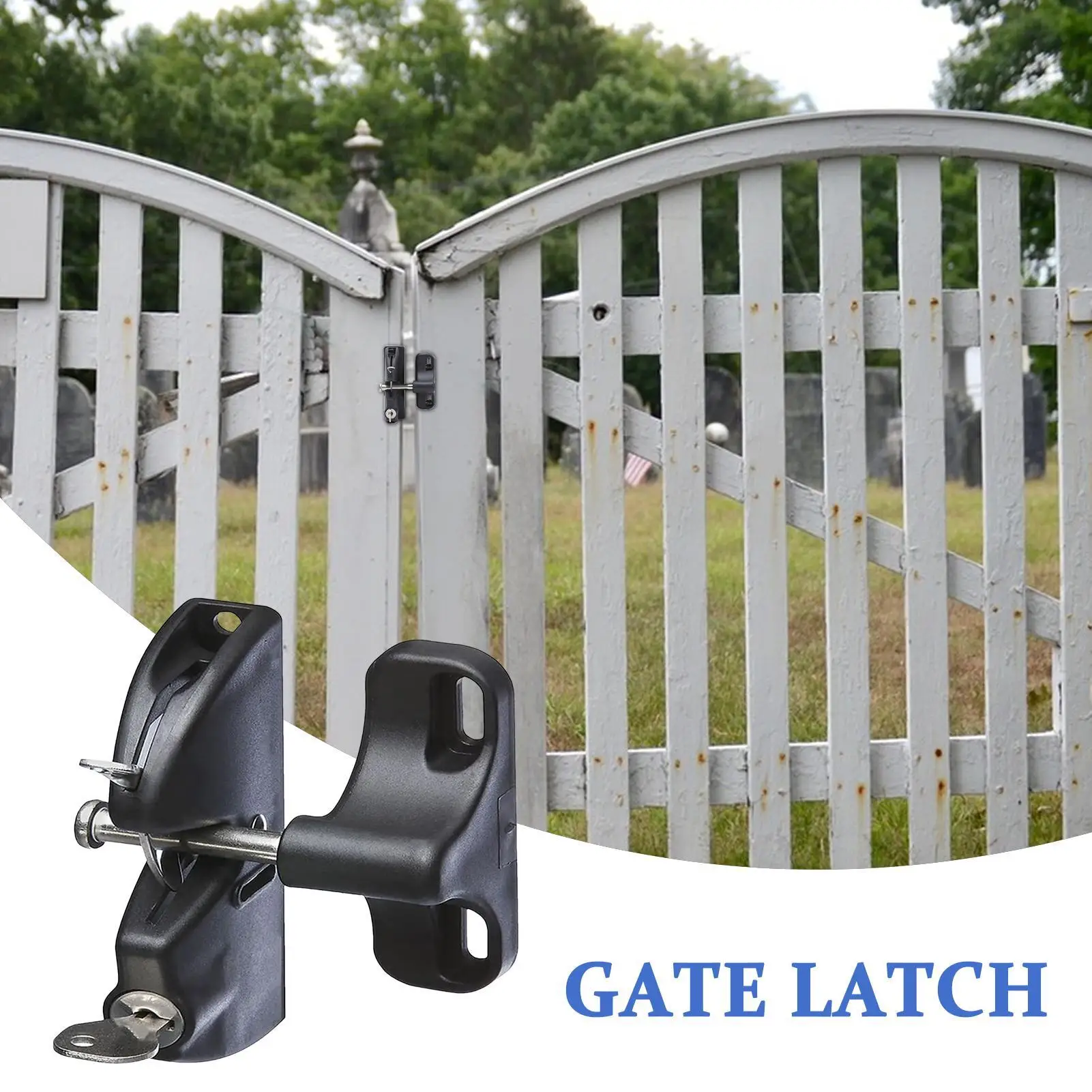 Gate Latch Automatic Locking Gate Lock Secure Latch with 2 Keys for Wooden Metal Door Barn Farm Livestock Enclosure Garden Patio
Gate Latch Automatic Locking Gate Lock Secure Latch with 2 Keys for Wooden Metal Door Barn Farm Livestock Enclosure Garden Patio